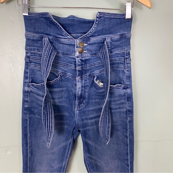 MOTHER The Triple Stack Looker In Wish On A Star Blue Skinny Jeans Sz 25 - Picture 3 of 9